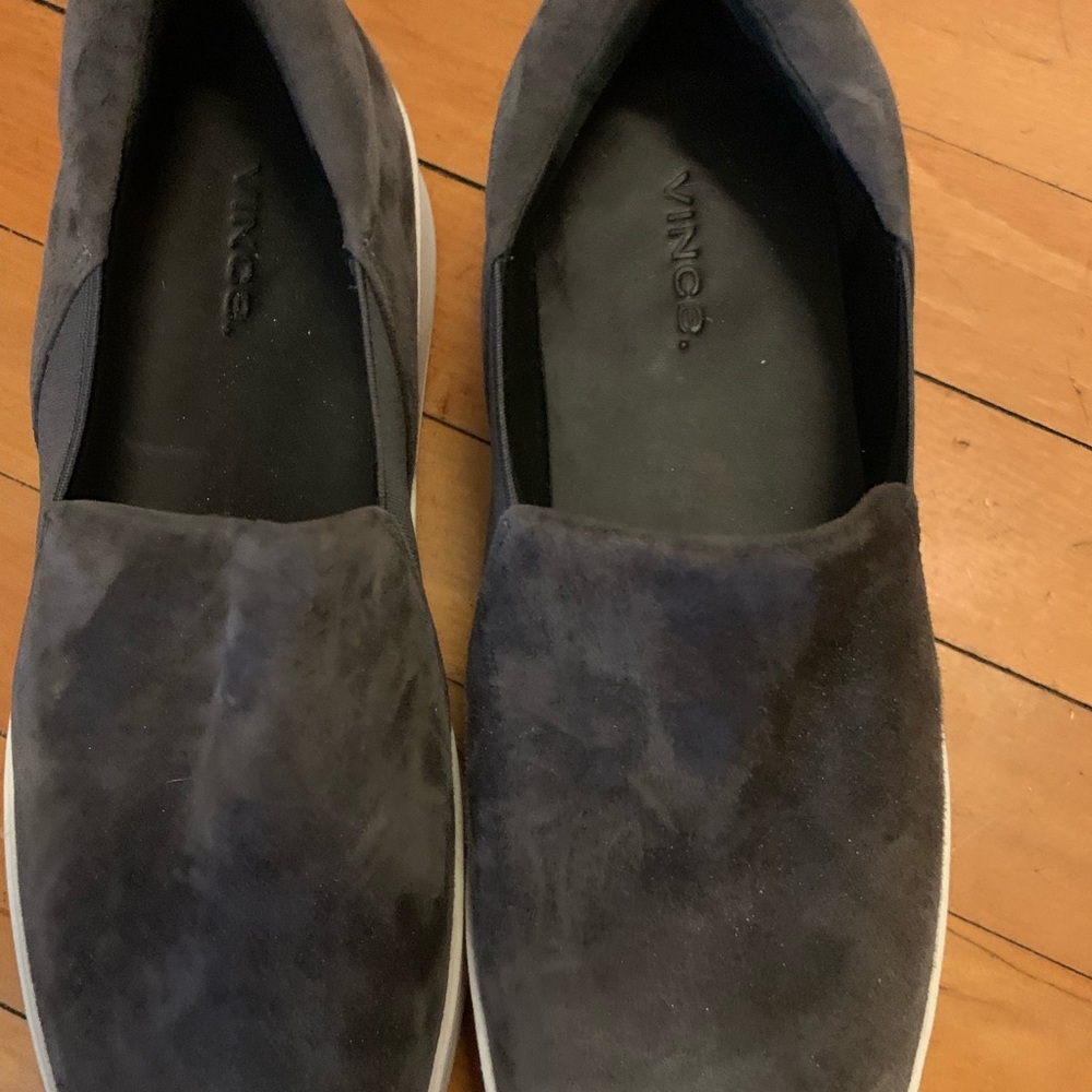Gray slip on shoes